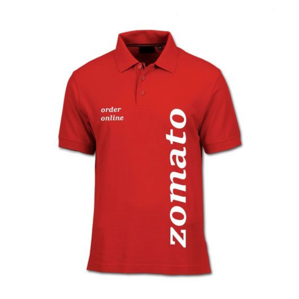 Polo Printed Half Sleeves, Collar Neck Red T shirt Manufacturers, Suppliers in Jammu And Kashmir