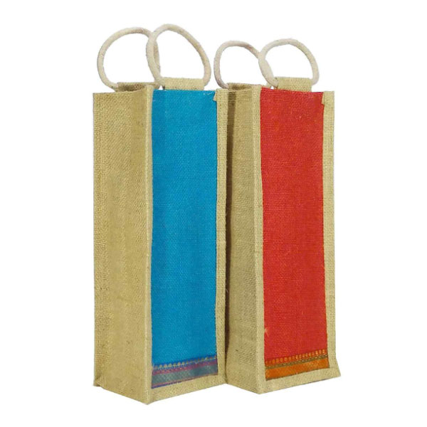 Jute Bottle Bags Pack of 2 Grocery Bags Manufacturers, Suppliers in Solapur