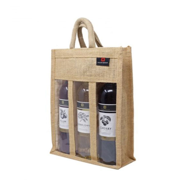 Brown Plain 3 Bottle Jute Bag Manufacturers, Suppliers in Uttarakhand