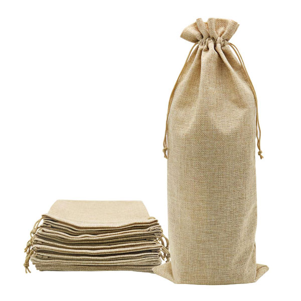 Hessian Wine Bottle Gift Bags with Drawstring Manufacturers, Suppliers in Port Blair