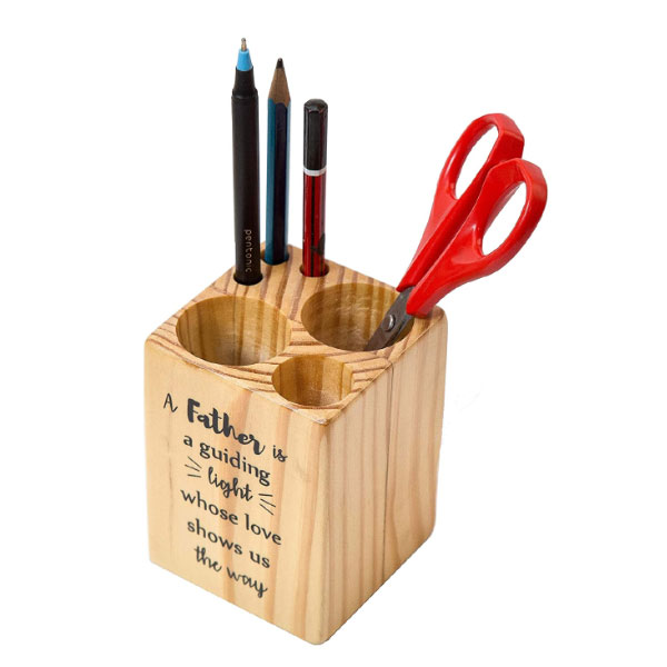 Sleek Pine Wood Rectangular Pen Stand  Manufacturers, Suppliers in Kanyakumari