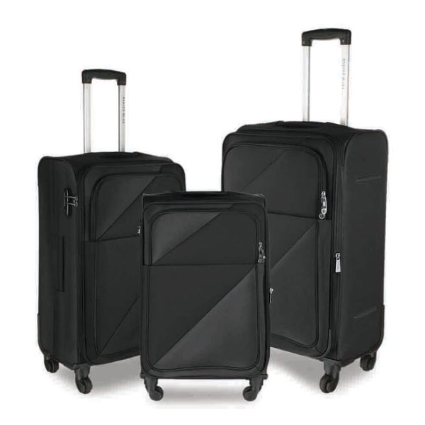 Polyester Luggage Set of 3 Black Trolley Bags Manufacturers, Suppliers in Madhya Pradesh