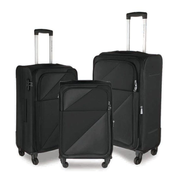 Polyester Luggage Set of 3 Black Trolley Bags Manufacturers, Suppliers in Madurai